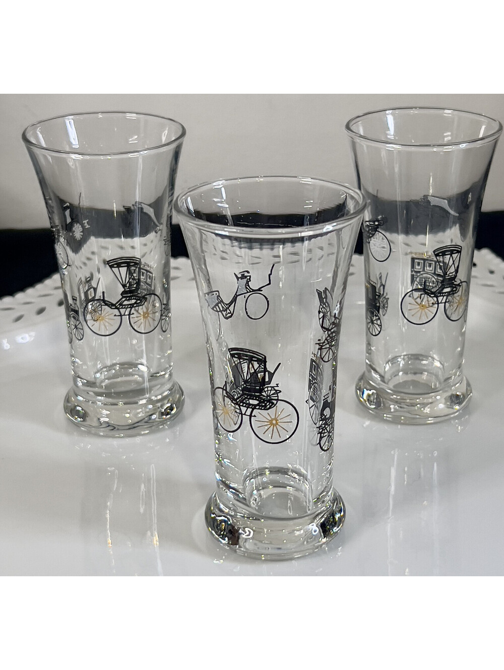Vintage Libbey MCM curio Line Tall Shot Glasses Set Of 3